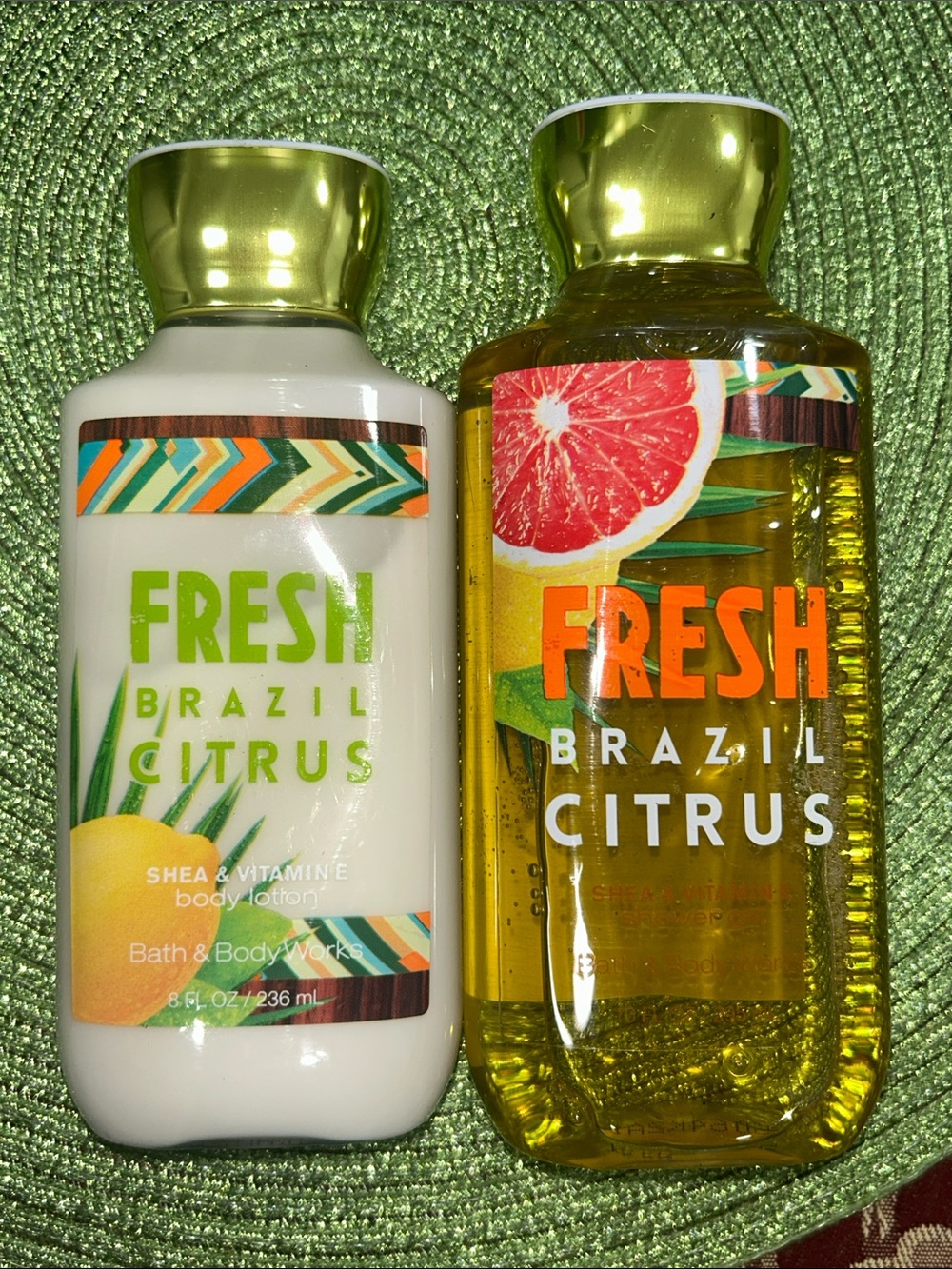 Bath & Body Works Fresh Brazil Citrus Shower Gel & Lotion Set NEW